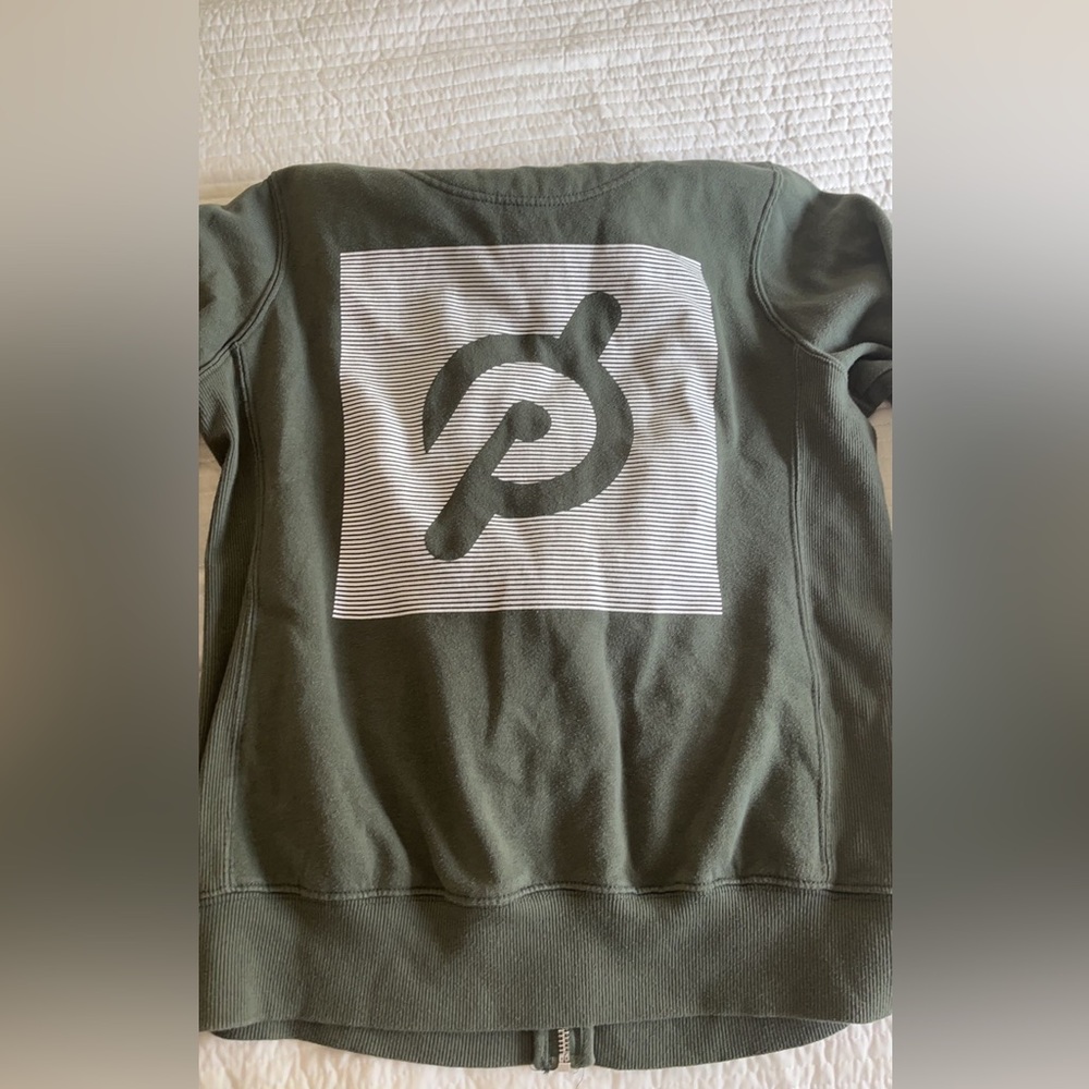 Peloton Olive Green Zip up hoodie